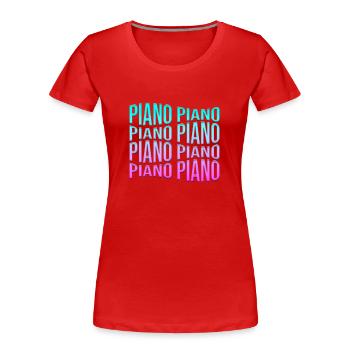 Klavier - Frauen Premium Bio T-Shirt - Rot - Vorne - Mia (176cm)