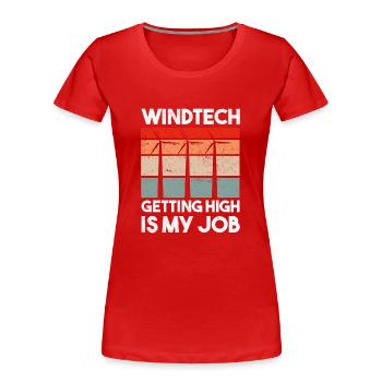 Wind turbine technician wind farm wind power - Women's Premium Organic T-Shirt - red - Front - Mia (176cm)