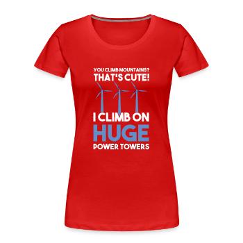 Wind turbine technician wind farm wind power - Women's Premium Organic T-Shirt - red - Front - Mia (176cm)