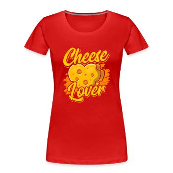 Amateurs de fromage Les amateurs de fromage adorent les dictons doux - T-shirt bio Premium Femme - rouge - Devant - Mia (176cm)