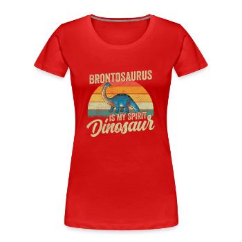 Brontosaurus Dinosaure Enfants Dino Cadeau - T-shirt bio Premium Femme - rouge - Devant - Mia (176cm)
