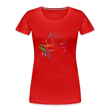 Piano, Pianist - Frauen Premium Bio T-Shirt - Rot - Vorne - Mia (176cm)
