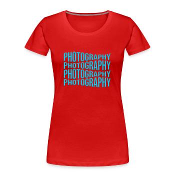 Fotografie - Frauen Premium Bio T-Shirt - Rot - Vorne - Mia (176cm)