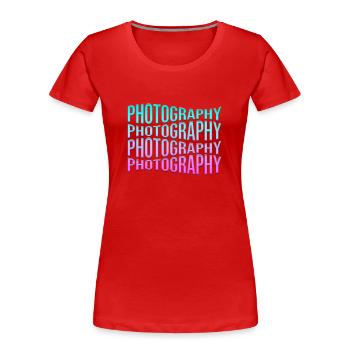 Fotografie - Frauen Premium Bio T-Shirt - Rot - Vorne - Mia (176cm)