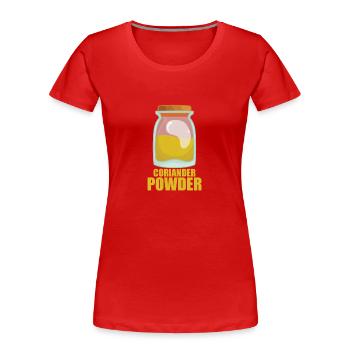 Coriandre poudre épice goût cuisson - T-shirt bio Premium Femme - rouge - Devant - Mia (176cm)