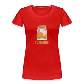 Turmeric Spice flavor Food Cooking - Women's Premium Organic T-Shirt - red - Front - Mia (176cm)