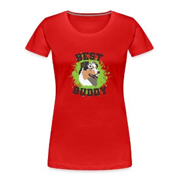 Meilleur copain animal de berger australien - T-shirt bio Premium Femme - rouge - Devant - Mia (176cm)