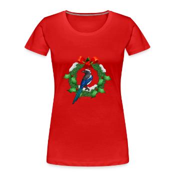 Parfait drôle mignon Magpie Bird Design - T-shirt bio Premium Femme - rouge - Devant - Mia (176cm)