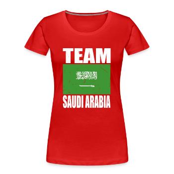 Team Saudi-arabien Fußball - Frauen Premium Bio T-Shirt - Rot - Vorne - Mia (176cm)