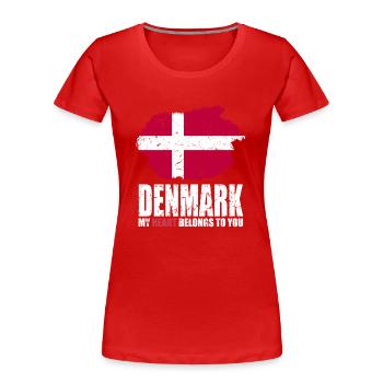 Drapeau du Danemark - T-shirt bio Premium Femme - rouge - Devant - Mia (176cm)