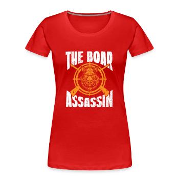 Chasse au sanglier chasseur sanglier - T-shirt bio Premium Femme - rouge - Devant - Mia (176cm)