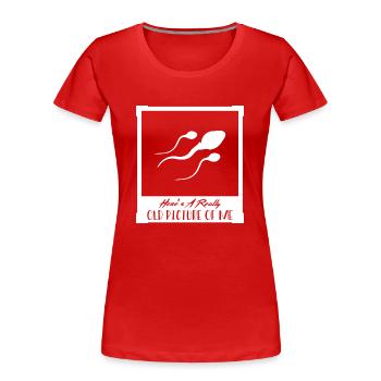 Altes Foto - Spermium - Frauen Premium Bio T-Shirt - Rot - Vorne - Mia (176cm)