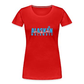 Chien Alaskan Malamute Mom Race d’animal de compagnie - T-shirt bio Premium Femme - rouge - Devant - Mia (176cm)
