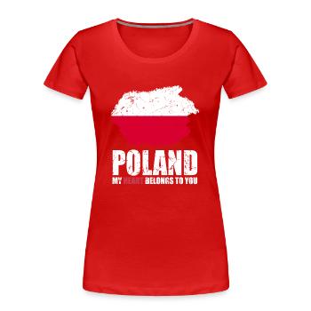 Drapeau de la Pologne - T-shirt bio Premium Femme - rouge - Devant - Mia (176cm)