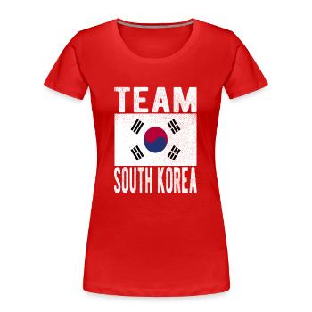 South Korea Flag - Women's Premium Organic T-Shirt - red - Front - Mia (176cm)