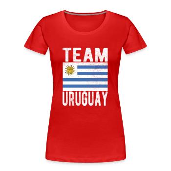 Drapeau de l’Uruguay - T-shirt bio Premium Femme - rouge - Devant - Mia (176cm)