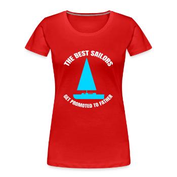 Voile Papa Papa Père Marin Bateau Bateau Papa Voile - T-shirt bio Premium Femme - rouge - Devant - Mia (176cm)