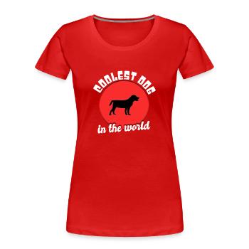Cooler Hund Spruch - Frauen Premium Bio T-Shirt - Rot - Vorne - Mia (176cm)