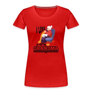 ich liebe meine Oma - Frauen Premium Bio T-Shirt - Rot - Vorne - Mia (176cm)
