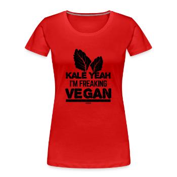 crazy vegan - Women's Premium Organic T-Shirt - red - Front - Mia (176cm)