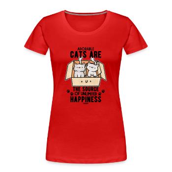 Chats pour enfants - T-shirt bio Premium Femme - rouge - Devant - Mia (176cm)
