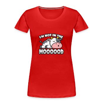 Cow is tired and not in the mood - Women's Premium Organic T-Shirt - red - Front - Mia (176cm)