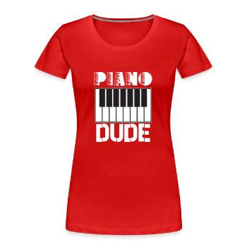 Pianiste Funny Piano Keyboard - T-shirt bio Premium Femme - rouge - Devant - Mia (176cm)