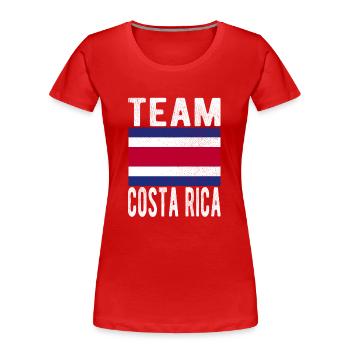 Costa Rica Fahne - Frauen Premium Bio T-Shirt - Rot - Vorne - Mia (176cm)