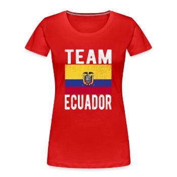 Ecuador Fahne - Frauen Premium Bio T-Shirt - Rot - Vorne - Mia (176cm)