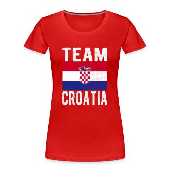 Drapeau de la Croatie - T-shirt bio Premium Femme - rouge - Devant - Mia (176cm)