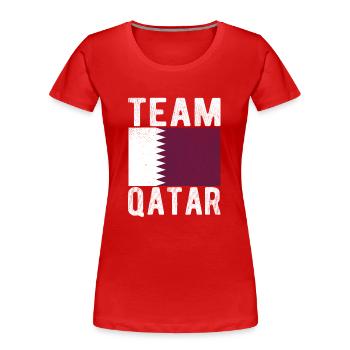 Katar Fahne - Frauen Premium Bio T-Shirt - Rot - Vorne - Mia (176cm)