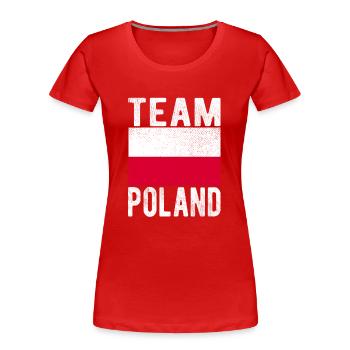 Drapeau de la Pologne - T-shirt bio Premium Femme - rouge - Devant - Mia (176cm)