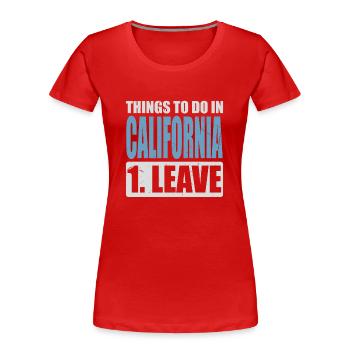 California Meme - Women's Premium Organic T-Shirt - red - Front - Mia (176cm)