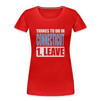 Connecticut Meme - Women's Premium Organic T-Shirt - red - Front - Mia (176cm)