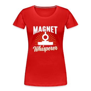 Magnet Flüsterer Magnetfischer Magnetfischen - Frauen Premium Bio T-Shirt - Rot - Vorne - Mia (176cm)