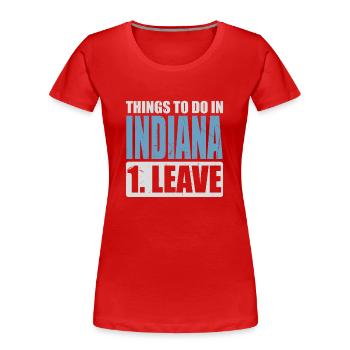 Indiana Meme - Frauen Premium Bio T-Shirt - Rot - Vorne - Mia (176cm)