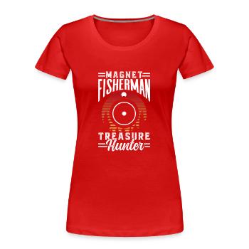 Magnetfischer Schatzsucher Magnet Magnetfischen - Frauen Premium Bio T-Shirt - Rot - Vorne - Mia (176cm)