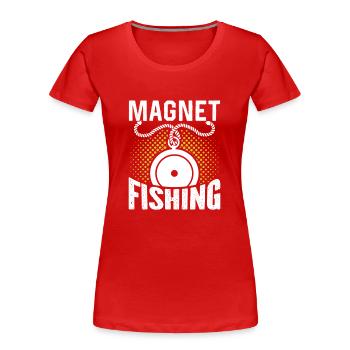 Magnetfischen Magnetfischer Magnet - Frauen Premium Bio T-Shirt - Rot - Vorne - Mia (176cm)