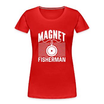 Magnetfischer Magnet Magnetfischen - Frauen Premium Bio T-Shirt - Rot - Vorne - Mia (176cm)