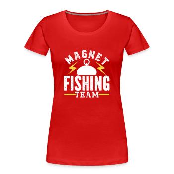 Magnet Fishing Team Magnetfischen Magnetfischer - Frauen Premium Bio T-Shirt - Rot - Vorne - Mia (176cm)