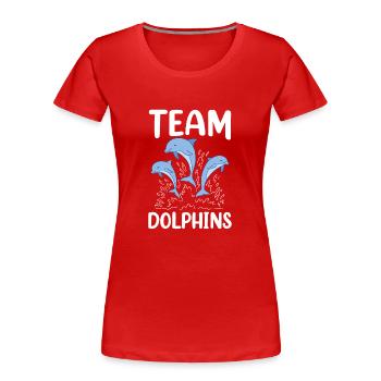Team Dolphins Lovers Dolphins Dolphins Dolphins - T-shirt bio Premium Femme - rouge - Devant - Mia (176cm)