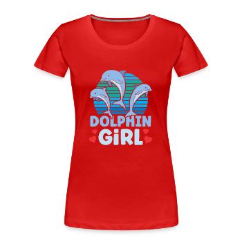 Dolphin Girl Dolphins Dolphins Dolphin Lovers - T-shirt bio Premium Femme - rouge - Devant - Mia (176cm)