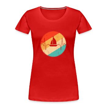Sailing Retro Heartbeat - Women's Premium Organic T-Shirt - red - Front - Mia (176cm)