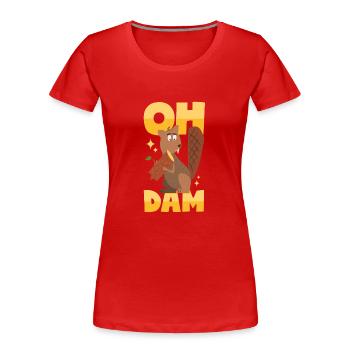 Biber Wortwitz - Frauen Premium Bio T-Shirt - Rot - Vorne - Mia (176cm)