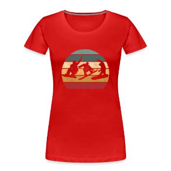 Freestyle Snowboarder Springen Freestyle Downhill - Frauen Premium Bio T-Shirt - Rot - Vorne - Mia (176cm)
