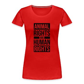 Tierschutz Naturschutz Respektiere Tierrechte - Frauen Premium Bio T-Shirt - Rot - Vorne - Mia (176cm)