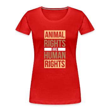 Tierschutz Naturschutz Respektiere Tierrechte - Frauen Premium Bio T-Shirt - Rot - Vorne - Mia (176cm)