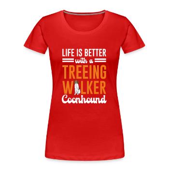 Arboriculture Walker Coonhound - T-shirt bio Premium Femme - rouge - Devant - Mia (176cm)