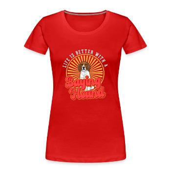 Arboriculture Walker Coonhound - T-shirt bio Premium Femme - rouge - Devant - Mia (176cm)