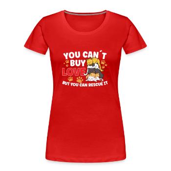 Sauvetage des chats SAUVETAGE DES DROITS DES ANIMAUX Adoption de chats - T-shirt bio Premium Femme - rouge - Devant - Mia (176cm)